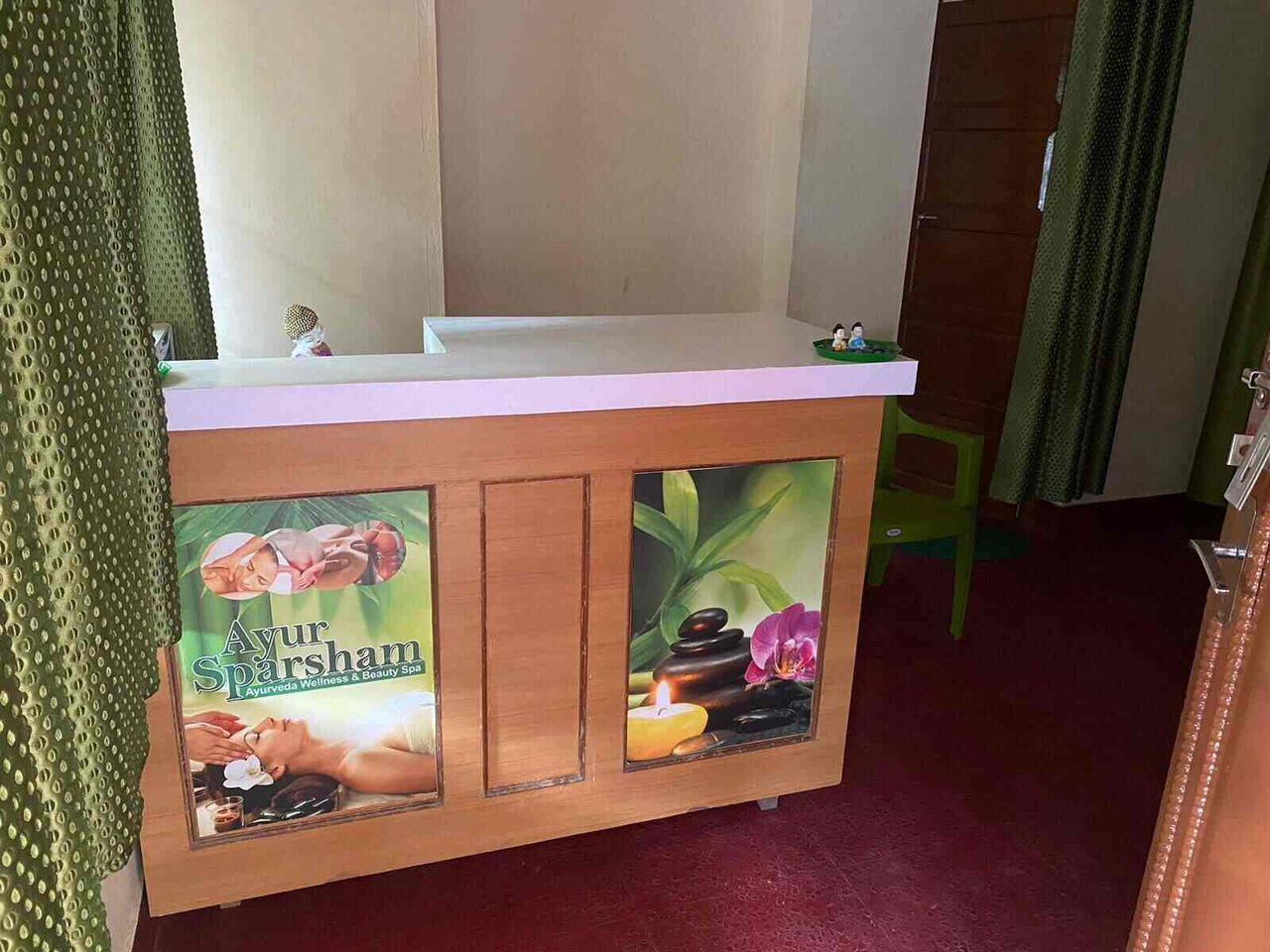 Publicly listed Ayursparsham reception area in Vazhakkala